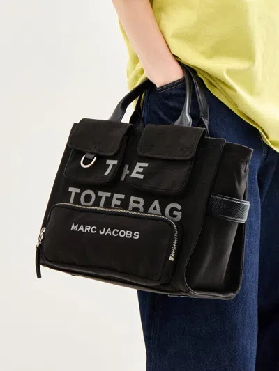 Marc Jacobs The Cargo Canvas Medium Tote Bag In Black