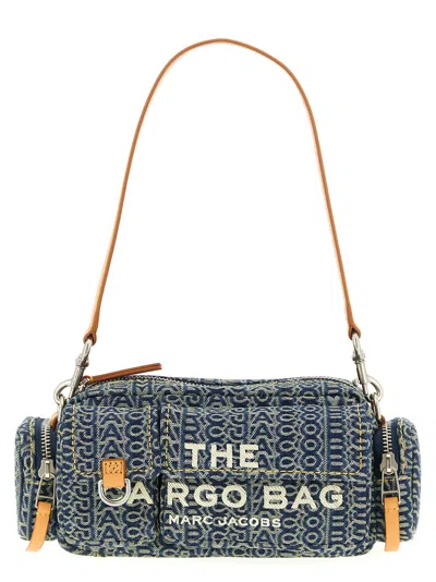 MARC JACOBS THE CARGO MONOGRAM DENIM SHOULDER BAGS BLUE