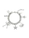 Marc Jacobs Cats Out Of The Bag Charm Chain Bracelet In Silver