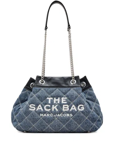 Marc Jacobs The Chain Sack Cotton Shoulder Bag In Blue