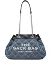 Marc Jacobs The Chain Sack Cotton Shoulder Bag In Blue