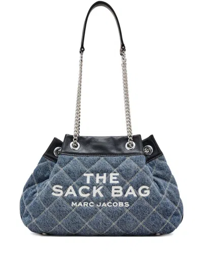 Marc Jacobs The Chain Sack Cotton Shoulder Bag In Blue