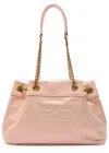 Marc Jacobs The Chain Sack Glossed Leather Tote In Pink