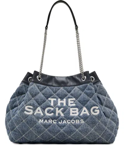 Marc Jacobs The Chain Sack Large Cotton Shoulder Bag In Blue
