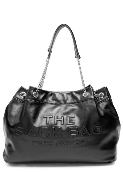 Marc Jacobs The Chain Sack Large Leather Tote In Black