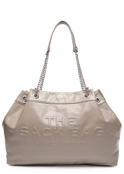 Marc Jacobs The Chain Sack Large Leather Tote In Grey