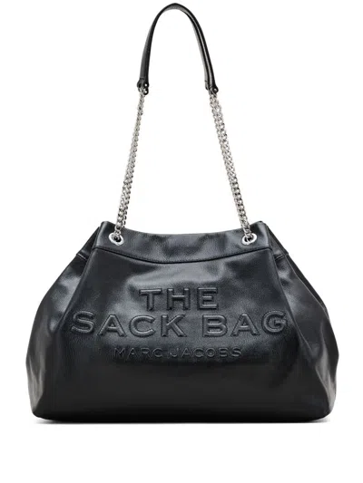 Marc Jacobs The Chain Sack Leather Shoulder Bag In Black