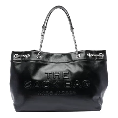 Marc Jacobs The Chain Sack Leather Shoulder Bag In Black