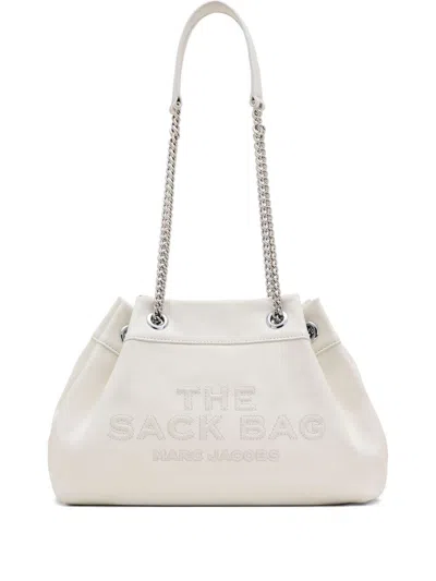 Marc Jacobs The Chain Sack Leather Shoulder Bag In White