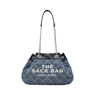 Pre-owned Marc Jacobs The Chain Sack Quilted Denim Bag 'light Wash' | Blue | Women's Size Onesize