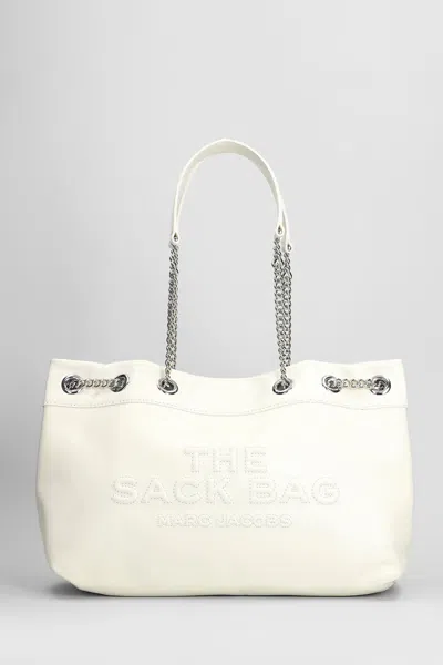 Marc Jacobs The Chain Sack Shoulder Bag In White Leather
