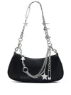 Marc Jacobs Curved Black Shoulder Bag With Adjustable Chain Handle In Black
