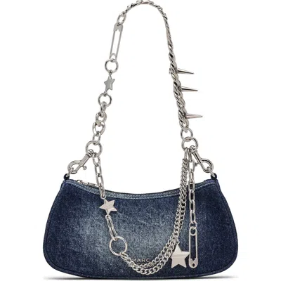 Marc Jacobs The Faded Denim Charm Shoulder Bag In Metallic