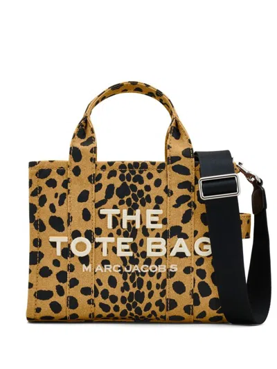 Marc Jacobs The Cheeta Cotton Tote Bag With Animal Print In Brown