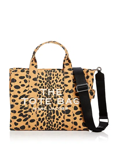 Marc Jacobs The Cheetah Canvas Medium Tote Bag In Brown