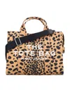 Marc Jacobs 'the Mediumtote Bag' Brown Handbag With All-over Leopard Print And Embroidered Logo In Brown