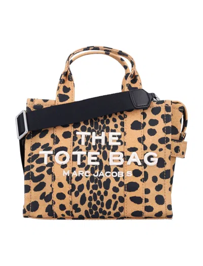 Marc Jacobs The Cheetah Canvas Small Tote Bag In Black Leo