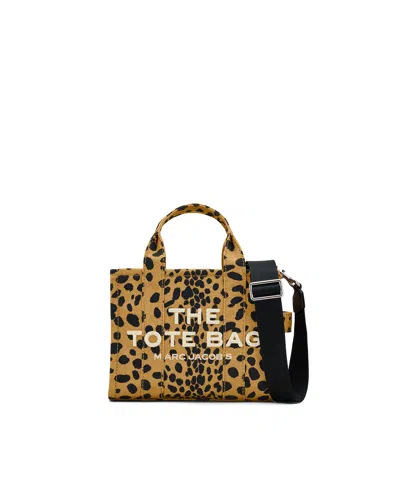 Marc Jacobs The Cheetah Canvas Small Tote Bag In Blue Beige