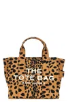 Marc Jacobs 'the Mediumtote Bag' Brown Handbag With All-over Leopard Print And Embroidered Logo