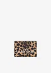 Marc Jacobs The Card Case Printed Leather Card Holder In Beige