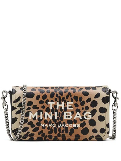 Marc Jacobs Mini Cheetah Leather Crossbody Bag In Beige