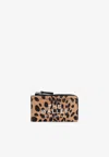 Marc Jacobs Leopard Print Leather Wallet With Zip Closure In Brown