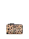 Marc Jacobs The Top Zip Multi Cheetah Printed Leather Wallet In Black