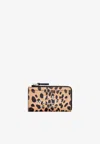 Marc Jacobs The Cheetah Top Zip Black Multi Leather Wallet In Beige