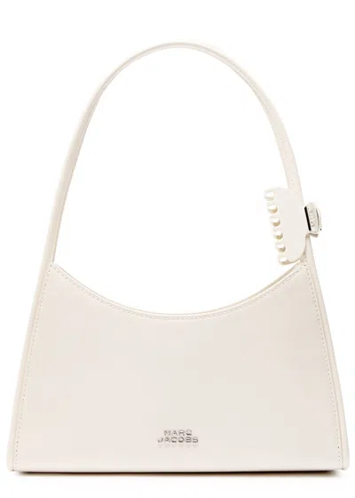 Marc Jacobs The Claw Clip Leather Shoulder Bag In White