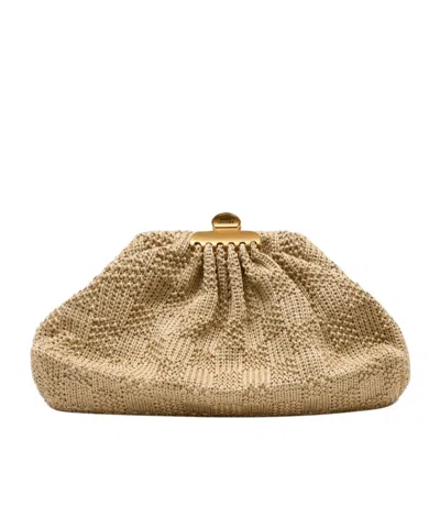 Marc Jacobs The Claw Clip Woven Clutch Bag In Brown