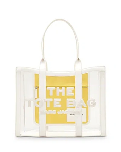 Marc Jacobs The Clear Crossbody Tote Bag In White/nickel