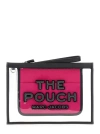 MARC JACOBS THE CLEAR LARGE POUCH' FUCHSIA POUCH WITH LOGO PRINT IN PVC