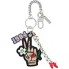 Marc Jacobs The Cluster Peace Sign Bag Charm In Transparent