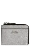 Marc Jacobs The Coated Glitter Everyday Top Zip Wallet In Gray