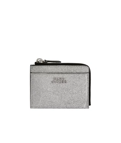 Marc Jacobs The Coated Glitter Everyday Top Zip Wallet In Brown