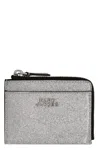 Marc Jacobs The Coated Glitter Everyday Top Zip Wallet In Gray