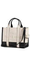 Marc Jacobs Structured White Leather Tote Handbag In Ivory Multi