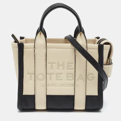 Pre-owned Marc Jacobs The Colorblock Mini Black/off White Leather Tote