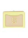 Marc Jacobs Compact Mini Wallet With Gold Logo Accent In Beige