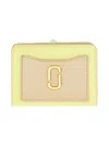 Marc Jacobs Compact Mini Wallet With Gold Logo Accent In Beige