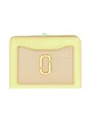 Marc Jacobs Compact Mini Wallet With Gold Logo Accent In Beige