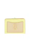 Marc Jacobs Compact Mini Wallet With Gold Logo Accent In Beige