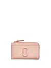 Marc Jacobs The Grained Leather Top Zip Cardholder In Pink