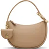 Marc Jacobs The Crescent Leather Shoulder Bag In Camel