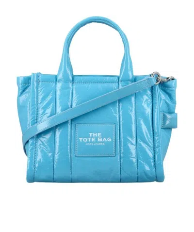 Marc Jacobs The Crinkle Mini Leather Tote Bag In Blue