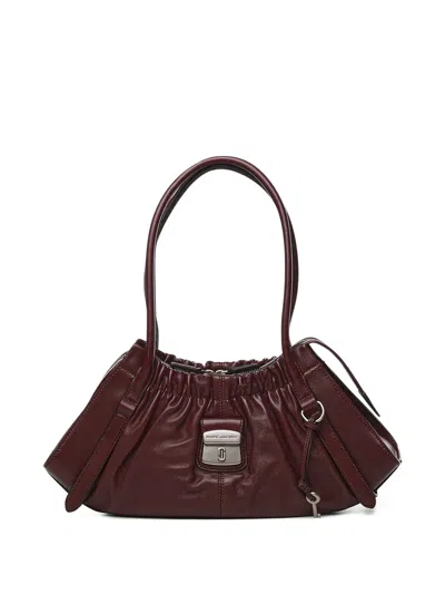 Marc Jacobs The Cristina Ruched Leather Shoulder Bag In Burgundy