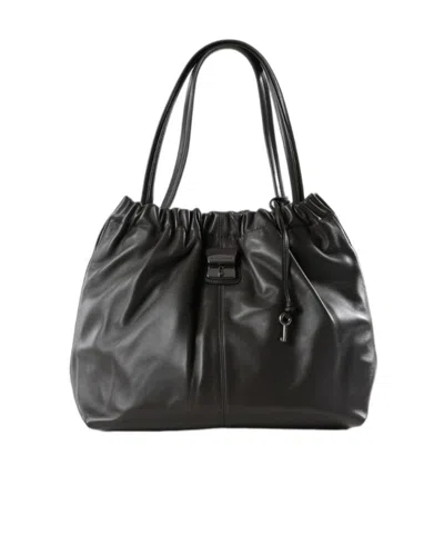 Marc Jacobs The Cristina Ruched Tote Bag In Black