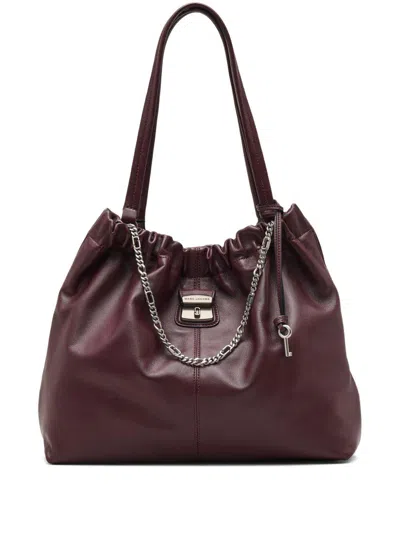 MARC JACOBS THE CRISTINA SHOULDER BAG IN BURGUNDY LEATHER MARC JACOBS