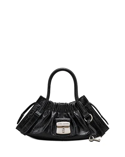 Marc Jacobs The Cristina Small Croc Embossed Leather Satchel In Black