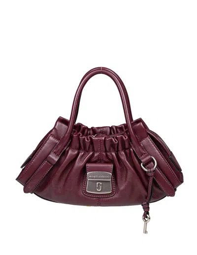 Marc Jacobs The Cristina Small Satchel Leather Handbag, Plum Color In Burgundy